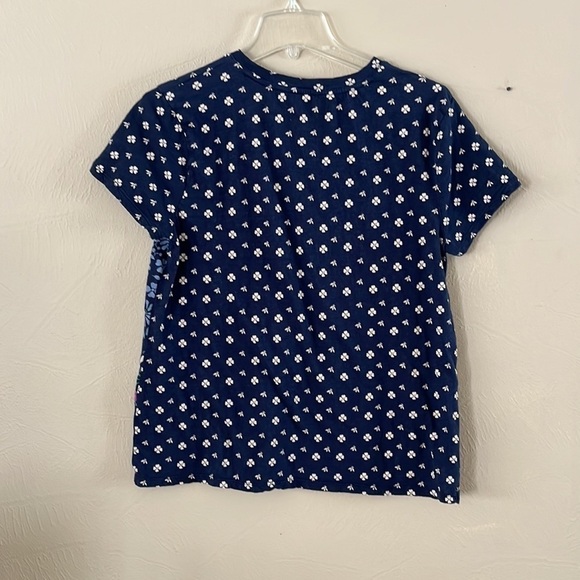 Lucky Brand short sleeve navy tshirt flower design size L - Picture 6 of 13